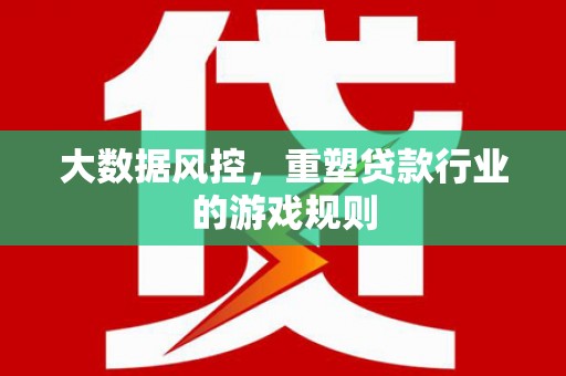 宿迁大数据风控，重塑贷款行业的游戏规则