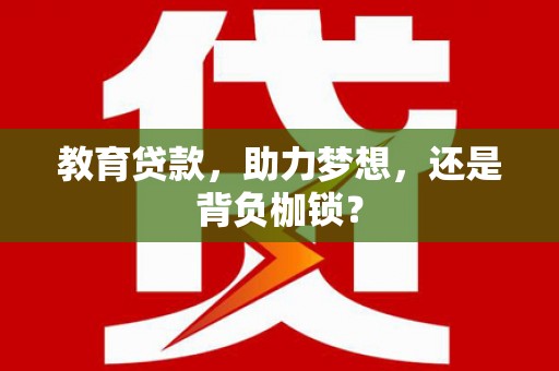 阜宁教育贷款，助力梦想，还是背负枷锁？