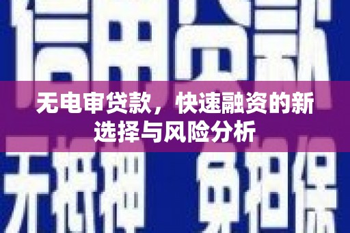 碑林无电审贷款，快速融资的新选择与风险分析