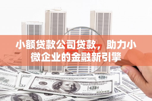 官渡小额贷款公司贷款，助力小微企业的金融新引擎